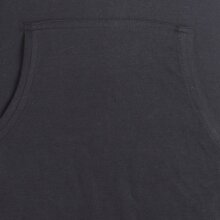 Vishes Langärmlige, einfarbige Tunika aus Biobaumwolle mit Schürung und Kängurutaschen schwarz 32-34