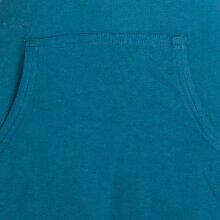 Vishes Langärmlige, einfarbige Tunika aus Biobaumwolle mit Schürung und Kängurutaschen türkis 34