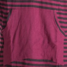 Vishes Gestreiftes Longsleeve Hoodie Shirt mit Kängurutasche und Kapuze dunkelrot 56