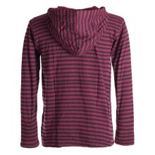 Vishes Gestreiftes Longsleeve Hoodie Shirt mit Kängurutasche und Kapuze dunkelrot 56