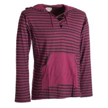Vishes Gestreiftes Longsleeve Hoodie Shirt mit Kängurutasche und Kapuze dunkelrot 56