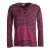 Vishes Gestreiftes Longsleeve Hoodie Shirt mit Kängurutasche und Kapuze dunkelrot 56
