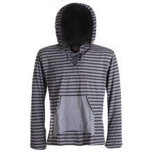 Vishes Gestreiftes Longsleeve Hoodie Shirt mit Kängurutasche und Kapuze olive 56