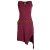 Vishes Asymmetrisches Kleid ohne Ärmel - Beinausschnitt Gürtel-Schnürung dunkelrot 34