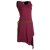Vishes Asymmetrisches Kleid ohne Ärmel - Beinausschnitt Gürtel-Schnürung dunkelrot 34