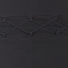 Vishes Asymmetrisches Kleid ohne Ärmel - Beinausschnitt Gürtel-Schnürung schwarz 32