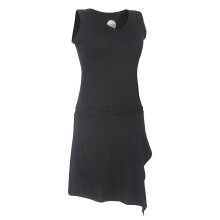 Vishes Asymmetrisches Kleid ohne Ärmel - Beinausschnitt Gürtel-Schnürung schwarz 32