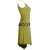 Vishes Asymmetrisches Kleid ohne Ärmel - Beinausschnitt Gürtel-Schnürung hellgrün 34