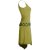 Vishes Asymmetrisches Kleid ohne Ärmel - Beinausschnitt Gürtel-Schnürung hellgrün 36