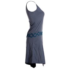 Vishes Asymmetrisches Kleid ohne Ärmel - Beinausschnitt Gürtel-Schnürung grau 32