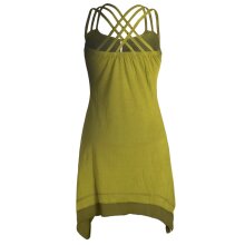 Vishes Lagenlook Trägerkleid Organic Cotton mit Zipfeln hellgrün 42