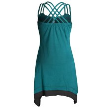 Vishes Lagenlook Trägerkleid Organic Cotton mit Zipfeln türkis 32