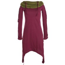 Vishes Zweifarbiges langarm Elfen Zipfelkleid aus...