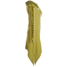 Vishes Zweifarbiges langarm Elfen Zipfelkleid aus Biobaumwolle mit Schalkragen hellgrün 44