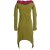Vishes Zweifarbiges langarm Elfen Zipfelkleid aus Biobaumwolle mit Schalkragen olive 44