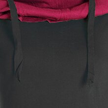 Vishes Zweifarbiges langarm Elfen Zipfelkleid aus Biobaumwolle mit Schalkragen schwarz 44