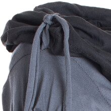 Vishes Zweifarbiges langarm Elfen Zipfelkleid aus Biobaumwolle mit Schalkragen schwarz 44