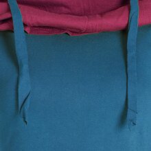 Vishes Zweifarbiges langarm Elfen Zipfelkleid aus Biobaumwolle mit Schalkragen türkis 34