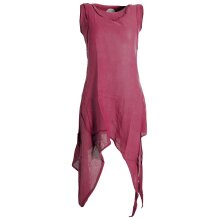 Vishes Armloses einfarbiges Lagenlook Zipfelkleid aus...