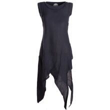 Vishes Armloses einfarbiges Lagenlook Zipfelkleid aus...