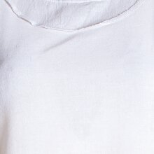 Vishes Armloses einfarbiges Lagenlook Zipfelkleid aus Baumwolle im used Look weiß 36