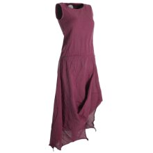 Vishes Ärmelloses lagenlook Kleid aus Baumwolle zum Hochbinden dunkelrot 38-40