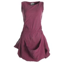 Vishes Ärmelloses lagenlook Kleid aus Baumwolle zum Hochbinden dunkelrot 44-46