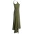 Vishes Ärmelloses lagenlook Kleid aus Baumwolle zum Hochbinden olive 44-46