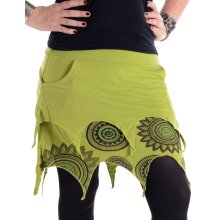 Vishes Lagenlook Zipfel Minirock aus Baumwolle bedruckt...