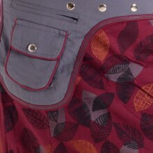 Vishes Elfen Mini Rock mit Bauchtasche - bedruckt mit Blättern - verstellbar mit Druckknöpfen grau