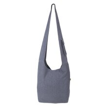 Vishes Umhängetasche aus handgewebter Baumwolle mit Eyes of Buddha Stickerei schwarz