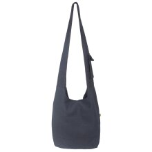 Vishes Umhängetasche aus handgewebter Baumwolle mit Eyes of Buddha Stickerei schwarz