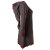 Vishes warmes Kleid Tunika Minikleid Zipfelkapuze Hoody Longshirt dunkelbraun 46