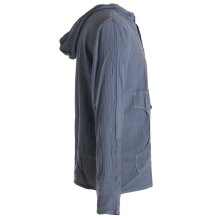 Vishes Herren Kapuzen-Hemd Fischerhemd aus weicher Baumwolle grau 46