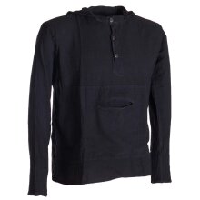 Vishes Herren Kapuzen-Hemd Fischerhemd aus weicher Baumwolle schwarz 52