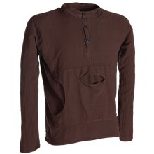 Vishes Herren Kapuzen-Hemd Fischerhemd aus weicher Baumwolle braun 46