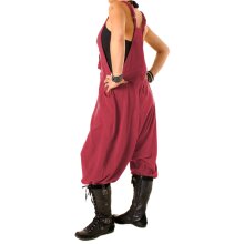 Vishes Warme Damen Fleece Thermo Latzhose Haremshose dunkelrot 42/44