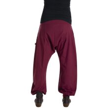 Vishes Damen Pumphose Baumwollhose Taschen dekorative geschnitzte Knöpfe Dunkelrot 38