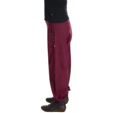 Vishes Damen Pumphose Baumwollhose Taschen dekorative geschnitzte Knöpfe Dunkelrot 38