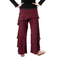 Vishes Lagenlook Zipfelhose aus Baumwolle Larp Hose Goa dunkelrot 40