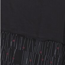 Vishes Lagenlook Langarm Patchwork Elfenkleid mit Zipfelkapuze und Rüschen schwarz 34-36