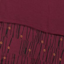 Vishes Lagenlook Langarm Patchwork Elfenkleid mit Zipfelkapuze und Rüschen dunkelrot 40