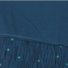 Vishes Lagenlook Langarm Patchwork Elfenkleid mit Zipfelkapuze und Rüschen türkis 42