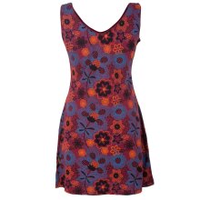 Vishes Ärmelloses Blumenkleid aus Baumwolle mit Taschen dunkelrot 36-38