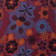 Vishes Ärmelloses Blumenkleid aus Baumwolle mit Taschen dunkelrot 42-44