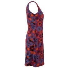 Vishes Ärmelloses Blumenkleid aus Baumwolle mit Taschen dunkelrot 42-44
