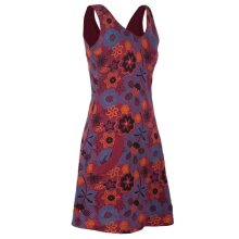 Vishes Ärmelloses Blumenkleid aus Baumwolle mit Taschen dunkelrot 48