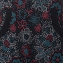 Vishes Ärmelloses Blumenkleid aus Baumwolle mit Taschen schwarz 36-38