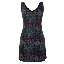 Vishes Ärmelloses Blumenkleid aus Baumwolle mit Taschen schwarz 36-38