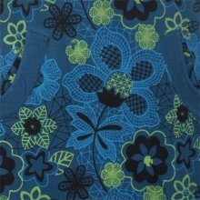 Vishes Ärmelloses Blumenkleid aus Baumwolle mit Taschen türkis 42